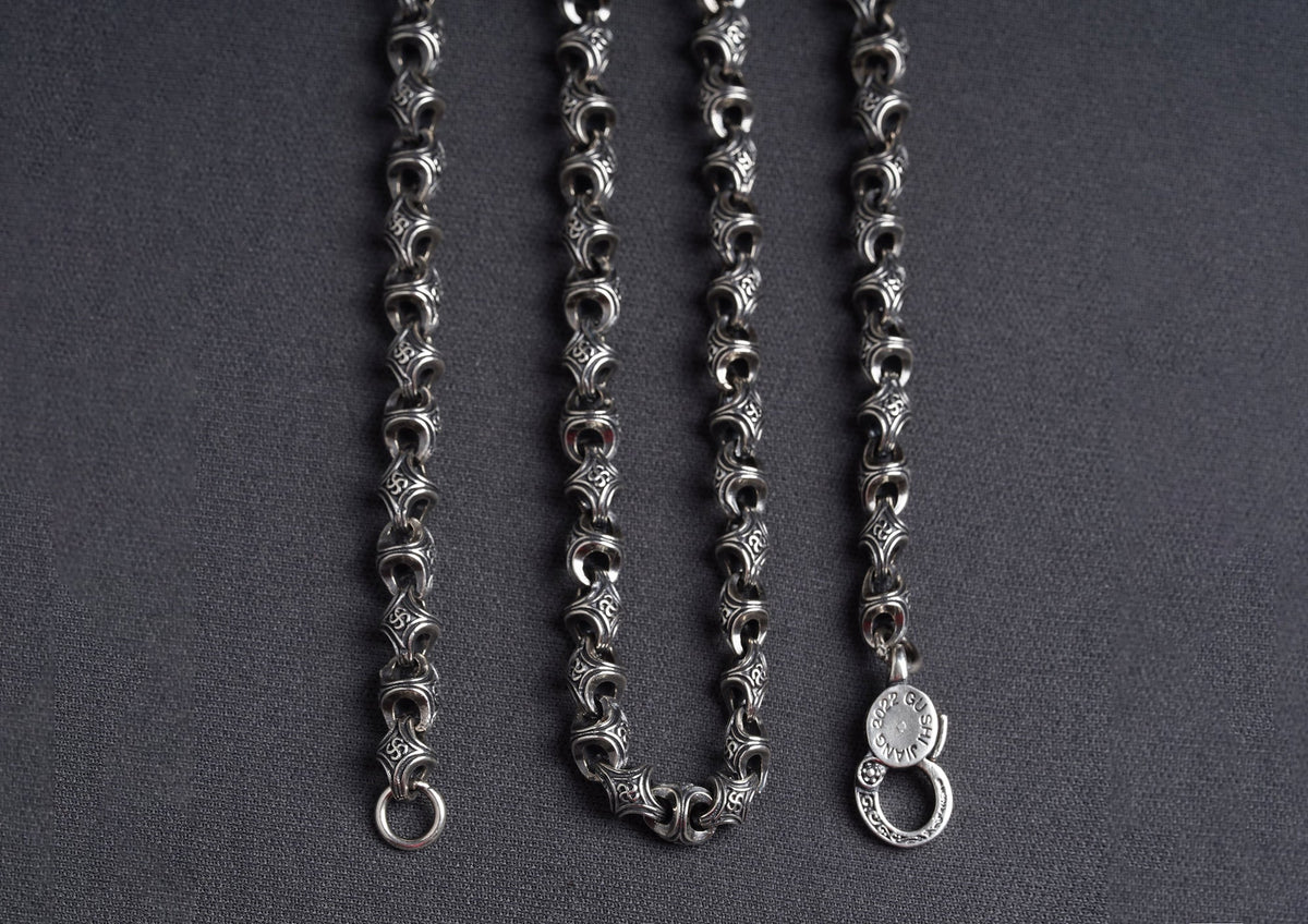 Italian 925 Chain Sterling Monk Pendant, Minimalist Necklace