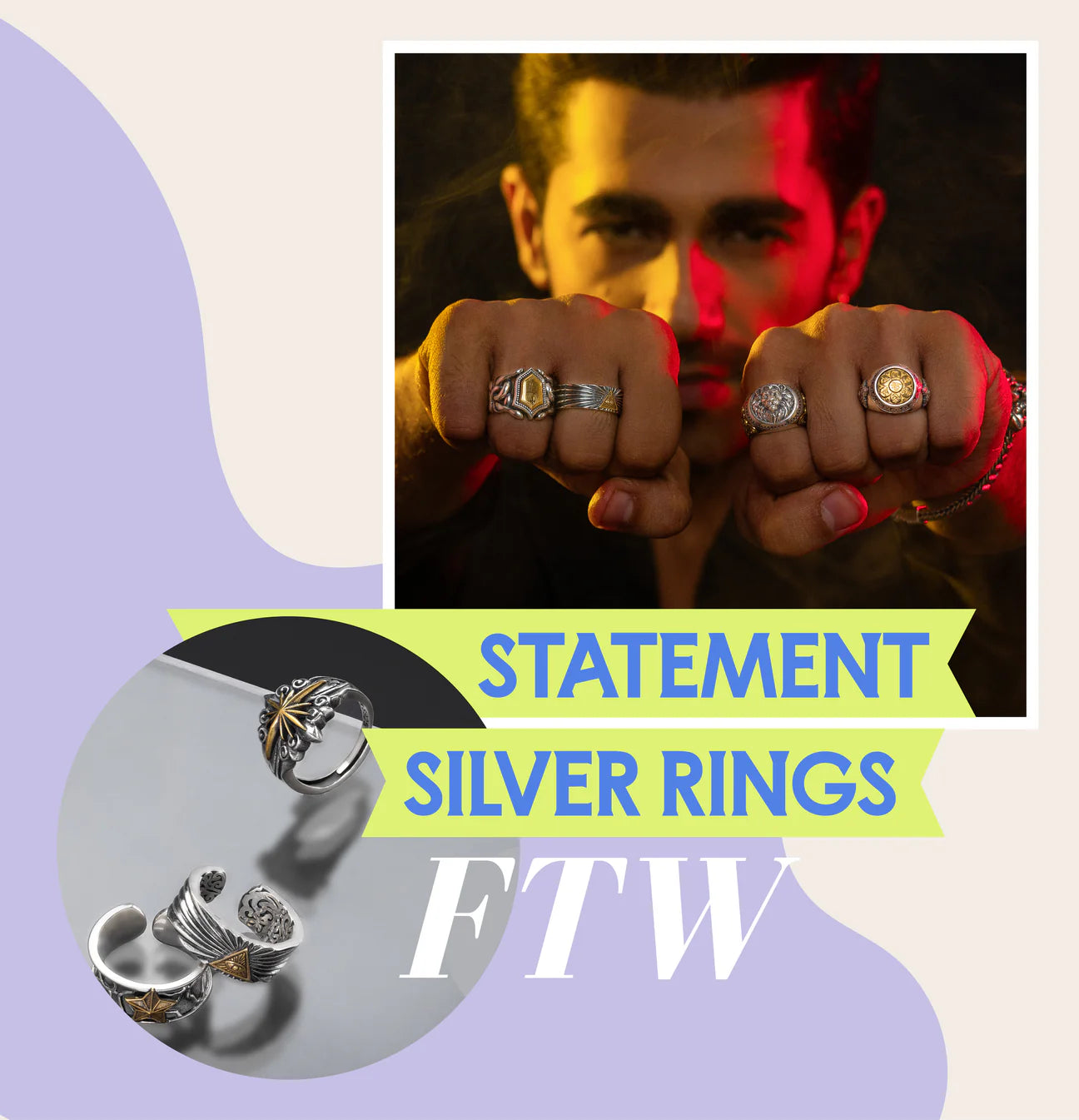 Chunky Silver Rings for Men