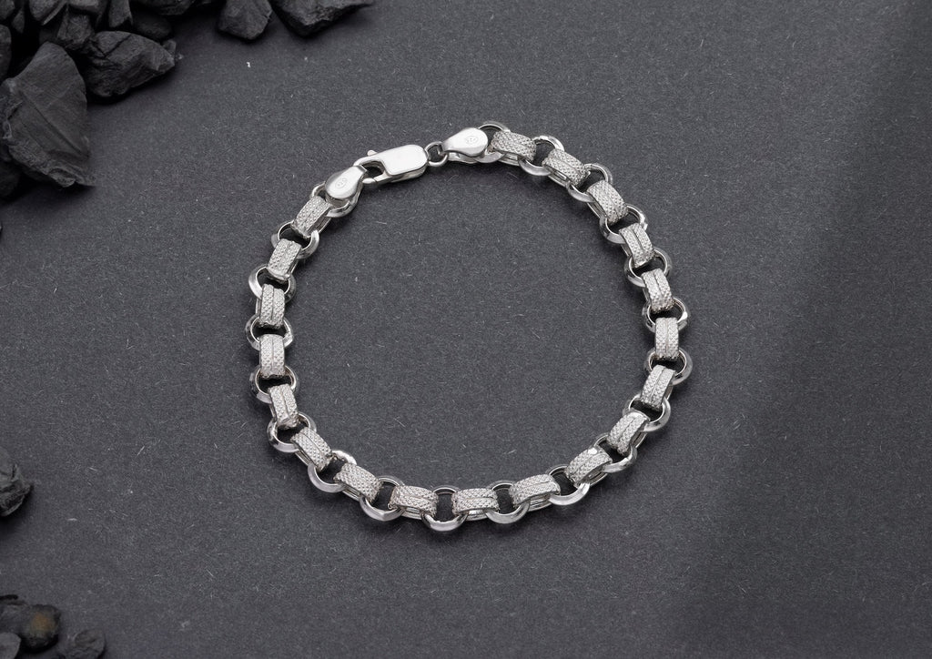 Solid Weave Cable Link Silver Bracelet By Orionz Jewels