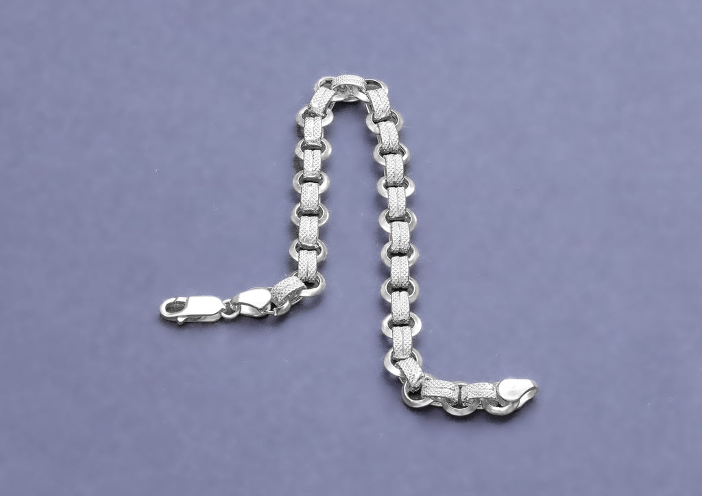 Solid Weave Cable Link Silver Bracelet By Orionz Jewels