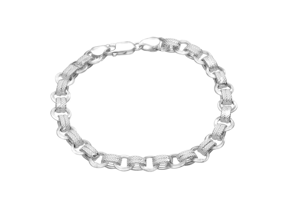 Solid Weave Cable Link Silver Bracelet By Orionz Jewels