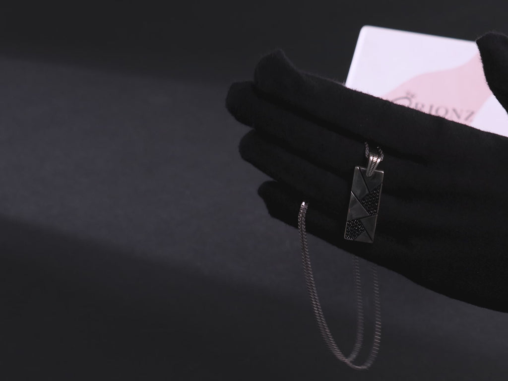 Geometric Obsidian Dog Tag By Orionz Jewels