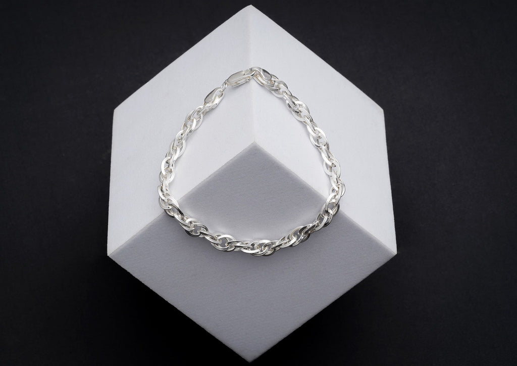 Mens CZ studded chain link silver bracelet – Abaran Timeless Jewellery  Pvt.Ltd