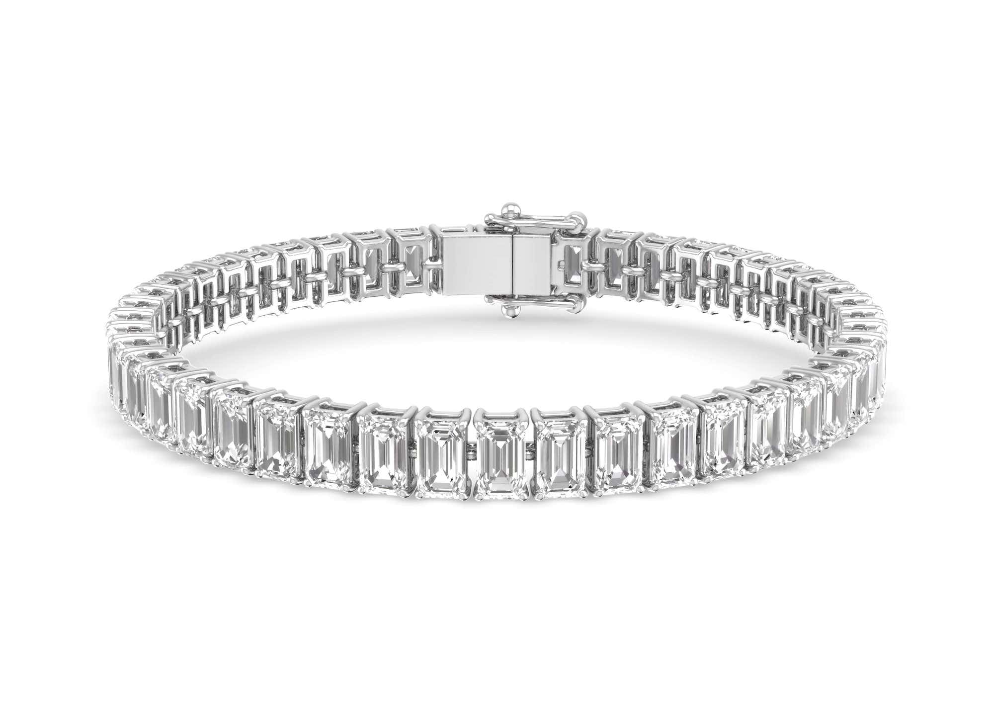 Round Cut Emerald  Diamond Bracelet in Gold  Platinum ATZBR0741