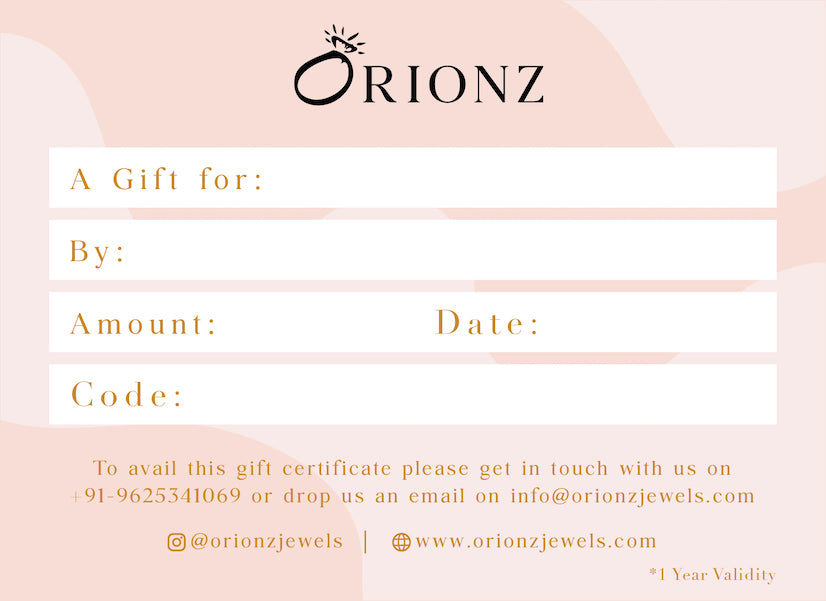 Orionz Jewels Gift Card For Loved Ones